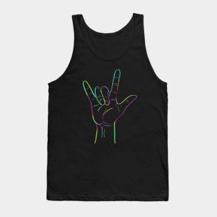 I Love U in ASL hand sign Tank Top